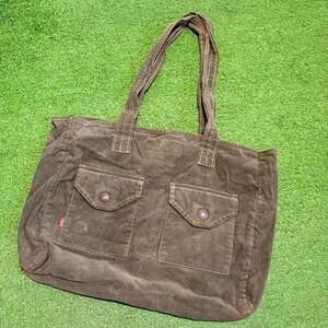 Levi's Forest Green Corduroy Shoulder Bag Flap Pockets School Book Purse